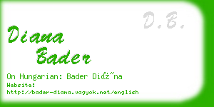 diana bader business card
